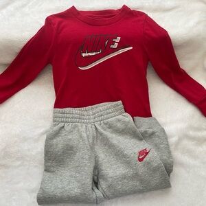 Nike Toddler 4T red long-sleeve and grey sweatpants set